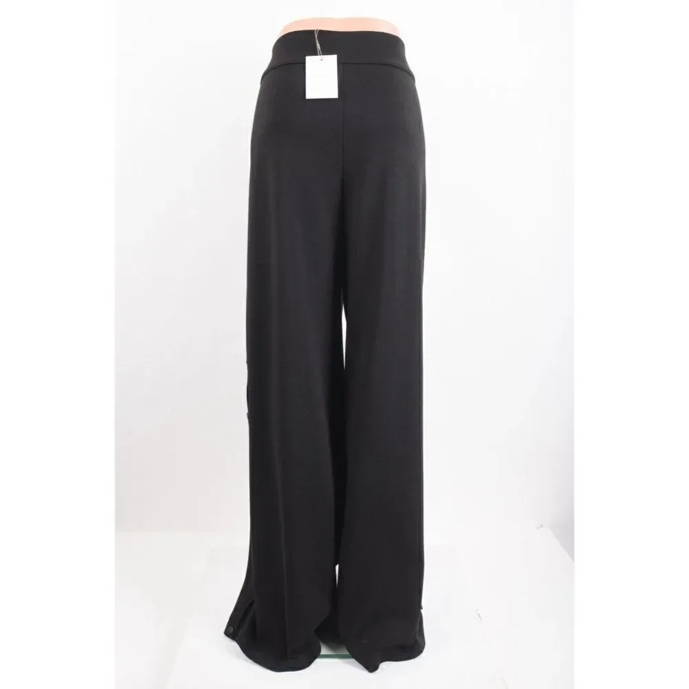 The Cause Collection Lisi Wide-Leg Stretch Pants Trousers L Large Black Snap NWT